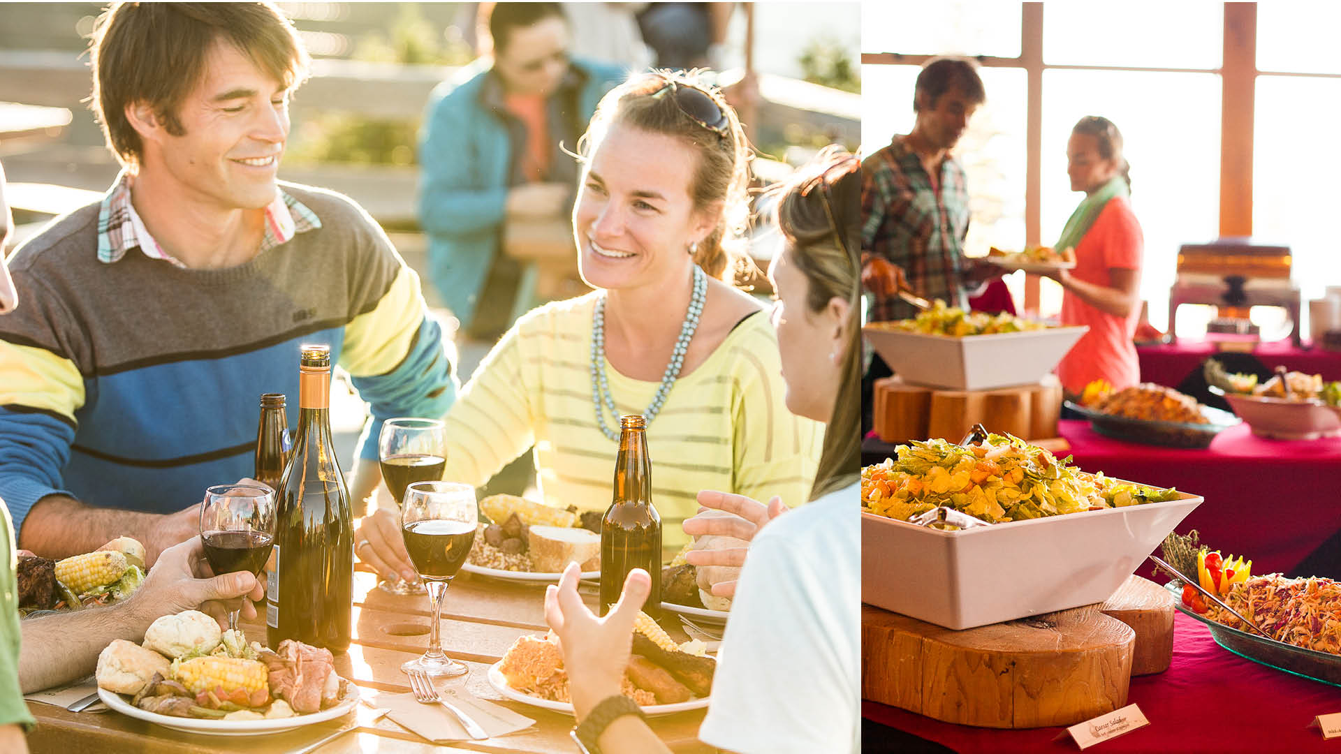 People dining at the Mountain Top Summer Feast