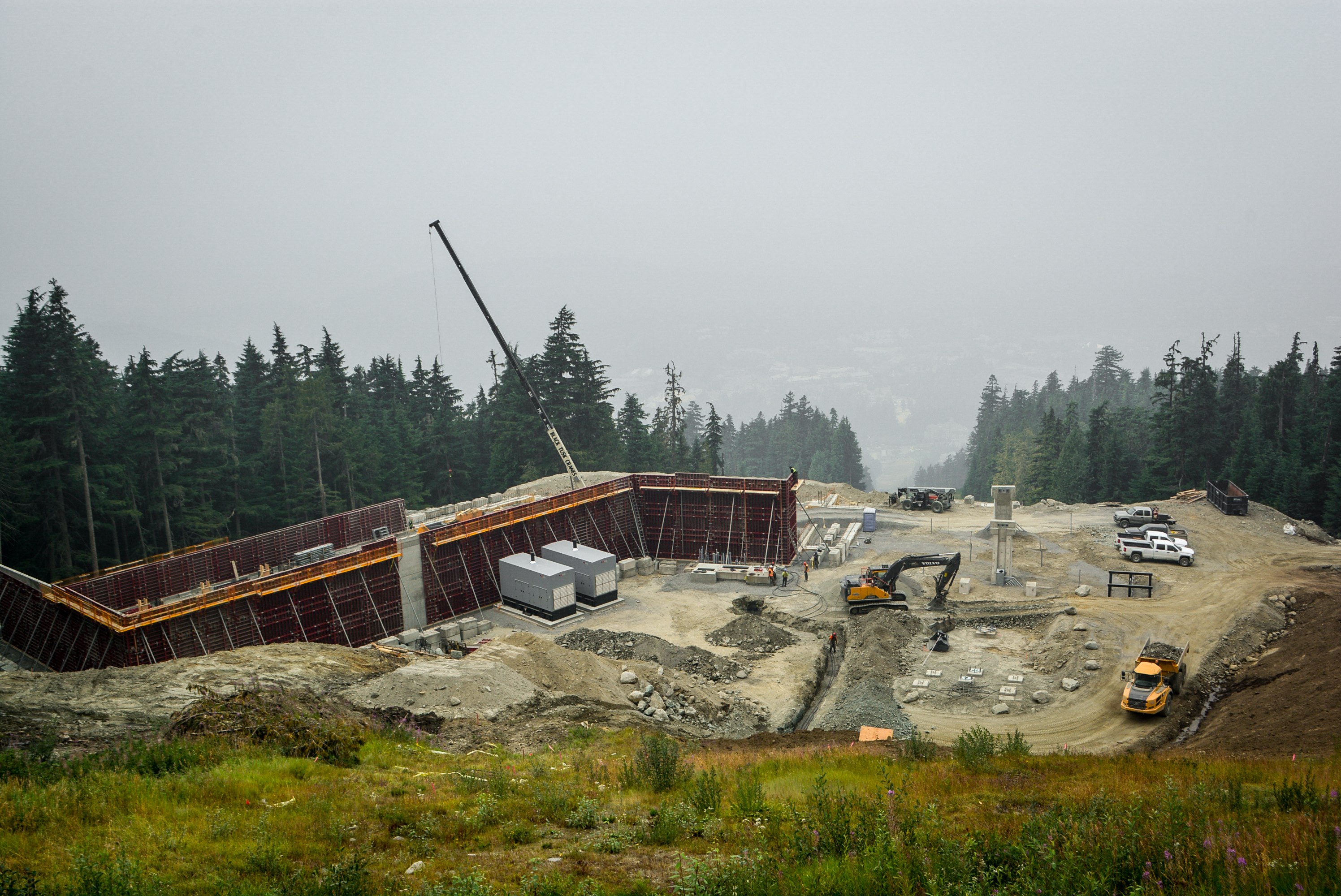 gondola mid-station under construction