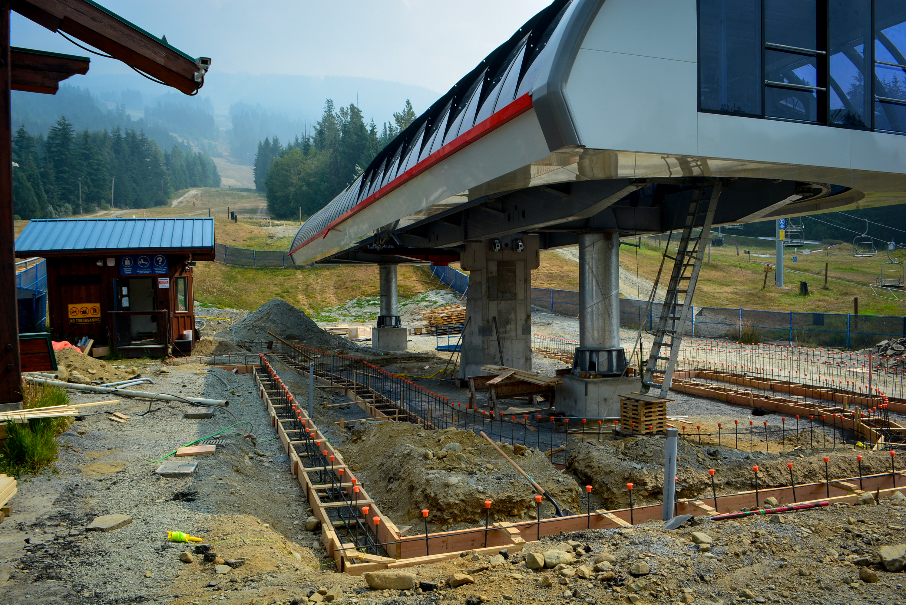 a chairlift under construction